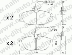 Brzdové destičky PŘEDNÍ, 074.3, PEUGEOT EXPERT 