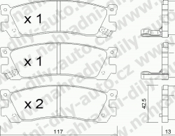 Brzdové destičky ZADNÍ, 490.0, MAZDA XEDOS 9