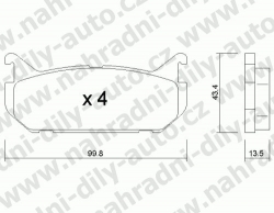 Brzdové desky Zadní TRW, GDB1140, MAZDA MX 6