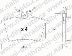 Brzdové desky Zadní TRW, GDB823, SEAT IBIZA II