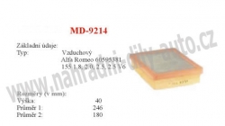 vzduchový filtr, MD-9214, ALFA ROMEO 146 (930)    11/96-01/01