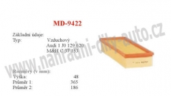 vzduchový filtr, MD-9422, AUDI A3 (8L1)  09/96-05/03