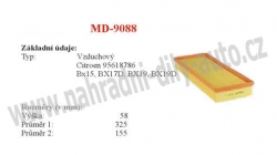 vzduchový filtr, MD-9088, CITROEN XANTIA (X1)  03/93-01/98 
