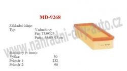 vzduchový filtr, MD-9268, FIAT SEICENTO 01/98-