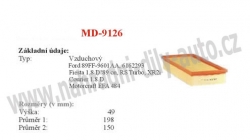 vzduchový filtr, MD-9126, FORD FIESTA III (GFJ)  01/89-12/95