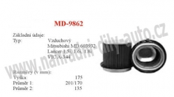 vzduchový filtr, MD-9862, HYUNDAI PONY 10/89-01/95