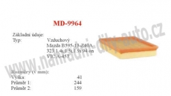 vzduchový filtr, MD-9964, MAZDA 323 V P 10/96-09/98
