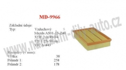 vzduchový filtr, MD-9966, MAZDA 626 III (GD)  06/87-05/92