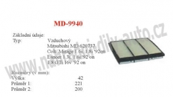 vzduchový filtr, MD-9940, MITSUBISHI LANCER IV (C6_A- C7_A)  04/88-05/94