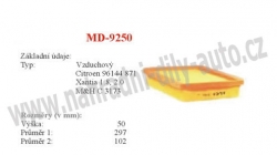vzduchový filtr, MD-9250, RENAULT CLIO II 09/98-