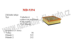 vzduchový filtr, MD-9394, SEAT ALHAMBRA (7V8- 7V9)  04/96-