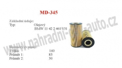 olejový filtr, MD-345, BMW 5 (E34)  12/87-01/97