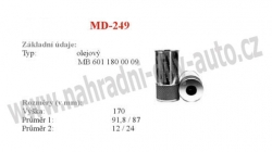 olejový filtr, MD-249, DAEWOO (CHEVROLET) MUSSO (FJ)  01/99- 