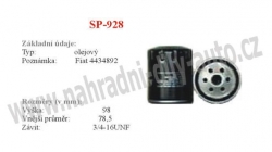 olejový filtr, SP-928, FIAT PUNTO (176)  09/93-09/99