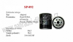 olejový filtr, SP-892, FORD KA 09/96-