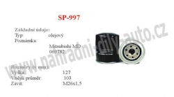 olejový filtr, SP-997, MAZDA MPV I (LV)  03/95-09/99