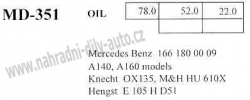 olejový filtr, MD-351, MERCEDES A-CLASS (W168)  07/97-08/04