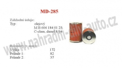 olejový filtr, MD-285, MERCEDES SPRINTER 2-t (901- 902)  01/95-05/06