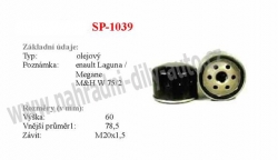 olejový filtr, SP-1039, RENAULT CLIO II 09/98-