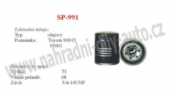 olejový filtr, SP-991, TOYOTA COROLLA (E11)  04/97-02/00