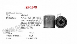 olejový filtr, SP-1078, VOLKSWAGEN GOLF IV 08/97-06/05