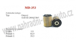 olejový filtr, MD-353, VOLKSWAGEN MULTIVAN T5 (7HM)  04/03-