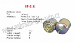 palivový filtr, SP-2111, FORD FIESTA III (GFJ)  01/89-12/95