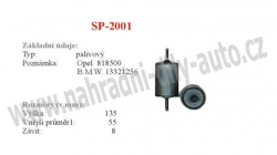 palivový filtr, SP-2001, PEUGEOT 106 I 08/91-04/96