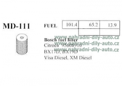 palivový filtr, MD-111, PEUGEOT 205 II (20A/C)  01/87-09/98