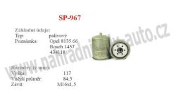 palivový filtr, SP-967, RENAULT 19 II 01/91-06/96