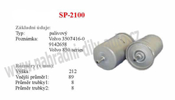 palivový filtr, SP-2100, VOLVO S70 11/96-11/00