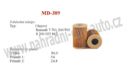 Olejový filtr MANN-FILTER, HU 611 x, RENAULT TWINGO 03/93-