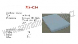 kabinový (pylový) filtr, MS-6216, SEAT CORDOBA III 10/02-