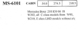 kabinový (pylový) filtr CU 2897, MERCEDES C-CLASS [S202] 06/96-03/01