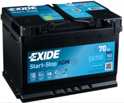 Autobaterie Exide Start-Stop AGM, 12V, 70Ah, 760A, EK700
