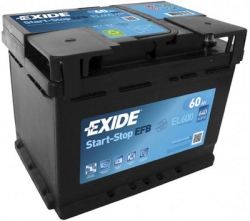 Autobaterie Exide Start-Stop EFB, 12V, 60Ah, 6400A, EL600