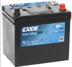 Autobaterie Exide Start-Stop EFB, 12V, 60Ah, 520A, EL604