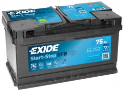 Autobaterie Exide Start-Stop EFB, 12V, 75Ah, 730A, EL752