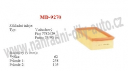 vzduchový filtr, MD-9270, FIAT PUNTO (176)  09/93-09/99