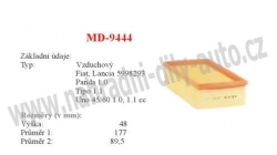 vzduchový filtr, MD-9444, FIAT TIPO  07/87-04/95 