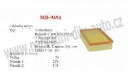 vzduchový filtr, MD-9494, RENAULT ESPACE III 11/96-08/03
