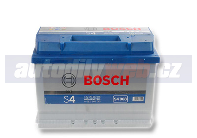 Autobaterie BOSCH 74Ah/+pól/Levý!/ Fiat/S4/